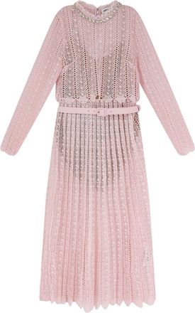 Self Portrait Lace Long Dress With Belt-Donna