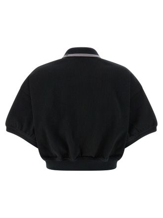 Alexander Wang Compact Cotton Jersey Polo Shirt - Black