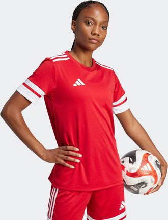 adidas Fussballtrikot ADIDAS PERFORMANCE SQUADRA 25 TRIKOT, Damen, Gr. XXL, rot (team power rot 2, wei&szlig;), Obermaterial: 100% Polyester, Rundhals, Trikots Fus