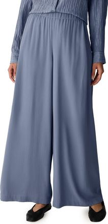 Eileen Fisher Pull-On Satin Wide Leg Pants in Flint at Nordstrom, Size Xx-Small