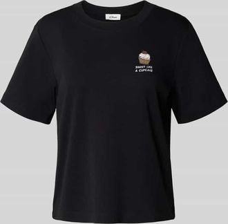 s.Oliver Red Label Regular Fit T-Shirt aus reiner Baumwolle in BLACK, Größe 34