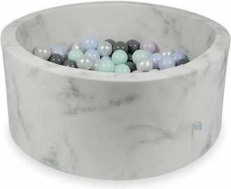 OEM Piscina Seca 90x40 M&aacute;rmol Con 300 Bolas: Menta Claro, Rosa Claro Perla, Azul Claro Perla, Perla, Gris