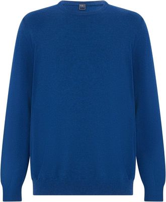 Fedeli Trui met ronde hals - Heren - Ronde hals truien - Blauw - 4XL - Kasjmier - Truien & Vesten