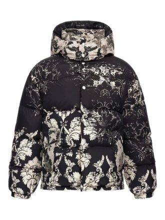 Roberto Cavalli Broccato-print puffer jacket - men - Polyester/Duck Down/Viscose/Duck Feathers - 56 - Black