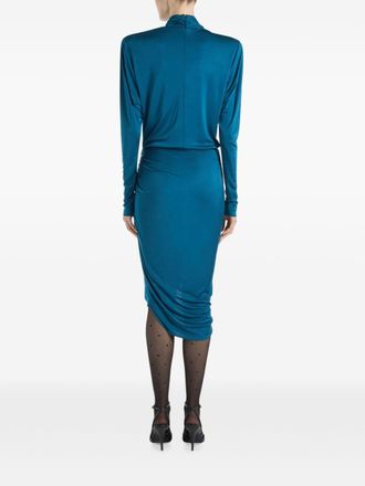 Balmain Draped Midi Dress - Teal