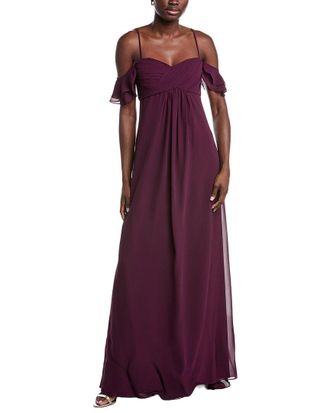 Theia Riley Cold-Shoulder Maxi Dress