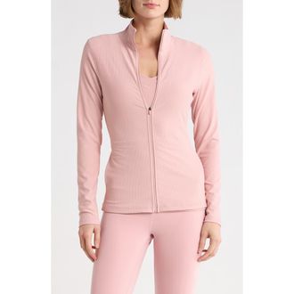 Yogalicious WonderLink RIb Cloud Drift Full-Zip Jacket in Blush Silk at Nordstrom Rack, Size X-Small