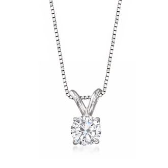 Ross-Simons Diamond Solitaire Necklace in 14kt White Gold