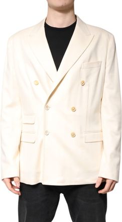 Dolce & Gabbana Beige Cashmere Double Breasted Coat Mens Blazer (Pre-Owned)