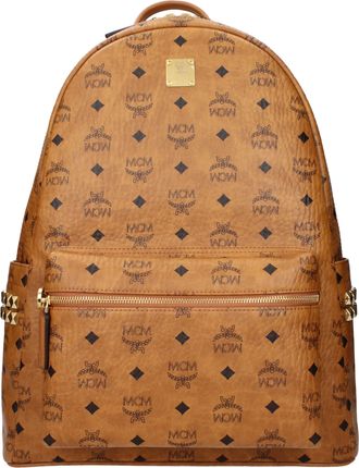 MCM Mcm-rugzakken en marshmallows Stark Side Studs Man, bruin stof/cognac