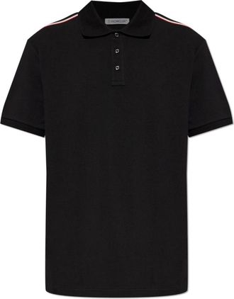 Moncler Polo Shirt met Logopatch - Heren - Polos - Zwart - S - Katoen - Tops
