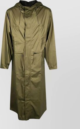 Rains long jacket hood drawstring waist