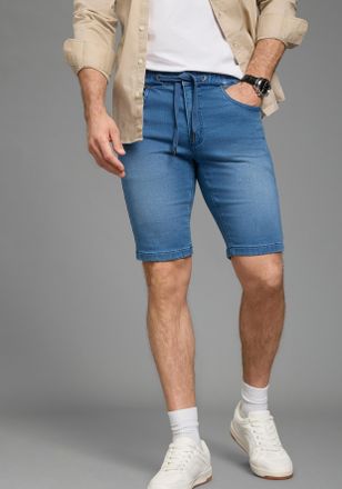 Arizona Jeansshorts ARIZONA, Herren, Gr. 30, N-Gr, blau used, Denim/Jeans, Obermaterial: 78% Baumwolle, 21% Polyester, 1% Elasthan, unifarben, regular fit kni