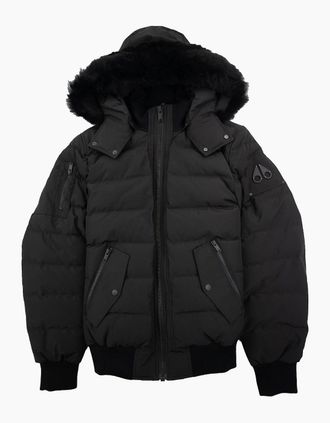 Moose Knuckles Mens Moose Knuckles Onyx Scotchtown Shearling Bomber Jacket Blk W/blk 305 - Black - Size: Regular/36