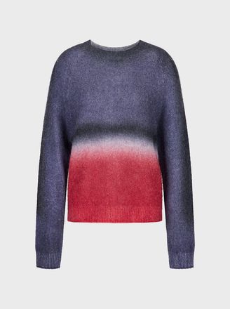 Emporio Armani Womens Sweatshirt in Purple Wool - Size Medium