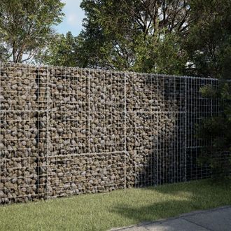 Berkfield Home Gabion Basket with Cover 200x100x150 cm Galvanised Iron in Silver | Size: 200 x 100 x 150 cm