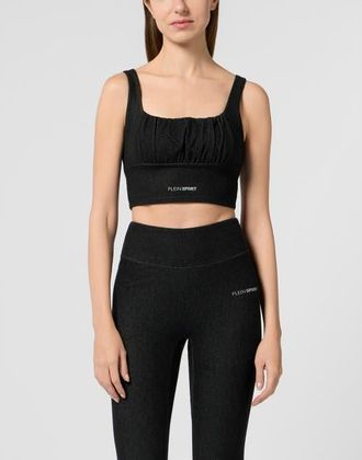Plein Sport Top Denim Touch Ps Women in Black at Nordstrom, Size X-Large