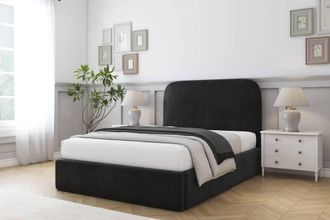 Comfort Beds Diana Plush Bed Frame With Mattress-45 Upholstered in Black | Size: Single