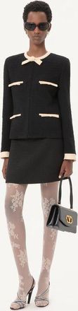 Valentino Gonna In Plain Wool Tweed Donna NERO/ROSSO/VERDE 36