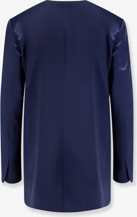 Alberta Ferretti Womens Blazer Satin Blue Viscose Blazers Jacket