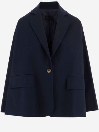 F.it oversized katoenen jack met enkele knoopsluiting