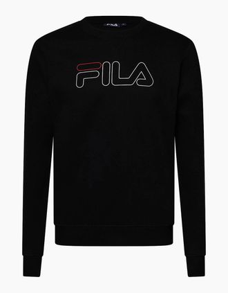 Fila Mens Jude Logo Print Crew Neck Ribbed Collar Sweatshirt - Black - Size: 2X large