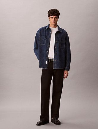 Calvin Klein 90s denim overshirt met logo