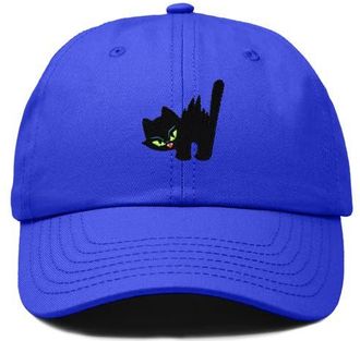 Dalix Blink Black Cat Dad Cap in Royal Blue at Nordstrom