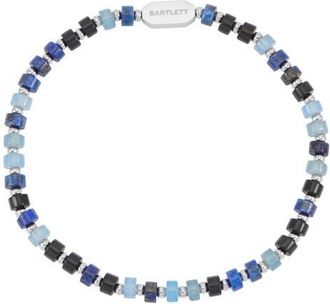 Estella Bartlett Mens Lapis Lazuli & Blue Lace Agate Beaded Bracelet in Silver at Nordstrom