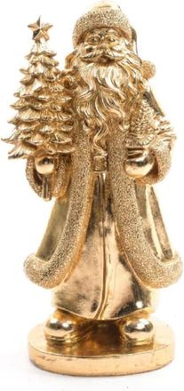 MondoViro Pap&aacute; Noel en resina color oro, 33 cm de alto
