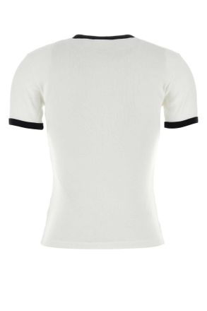 Courr&egrave;ges Contrast-Trim Cotton T-Shirt - White