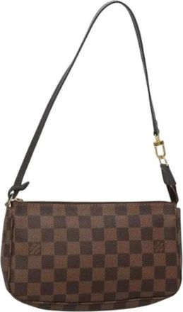 Louis Vuitton Tweedehands Canvas Louis Vuitton tassen - Dames - Vintage Schoudertas - Bruin - ONE Size - Leer - Vintage