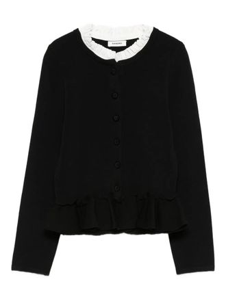 Sandro ruffled detachable collar cardigan - Black