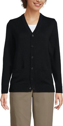 Lands End School Uniform Adult Legacy Varsity Cardigan in Black at Nordstrom, Size Xx-Large