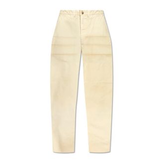 Golden Goose Straight Trousers, male, Beige, Size: XL Cotton Trousers
