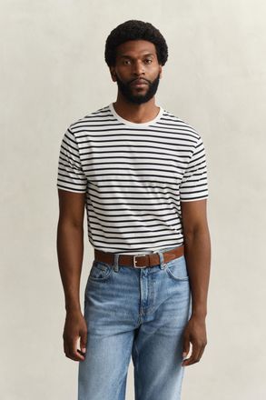 GANT Men Pima Cotton Striped T-Shirt (XXXL) EGGSHELL