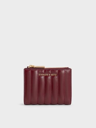 Charles & Keith Donna Crinkle-Effect Panelled Top-Zip Wallet