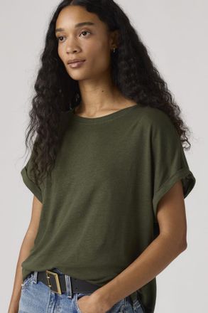 Levi's T-shirt Lori Dolman in lino - Donna - XS - Verde / Deep Depths Linen