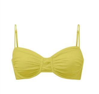 JADE Swim Womens Mia Bikini Top In Citron Sheen