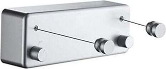 OEM [nunca Usado] Tendedero Retr&aacute;ctil De Acero Inoxidable De Doble Alambre 2 X 4,2 M - Instalaci&oacute;n Sin Taladros - Capacidad De 20 Kg Por Alambre