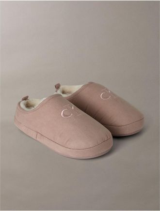 Calvin Klein Womens Womens Monogram Logo Slipper - Pink - 10