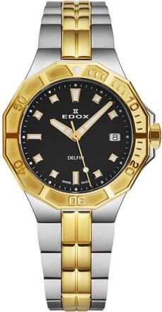 Edox Delfin Quartz Diamond Black Dial Ladies Watch 53020-357JM-NID