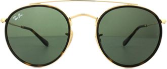 Ray-Ban Zonnebril Ronde Dubbele Brug 3647n 001 Goud Groen