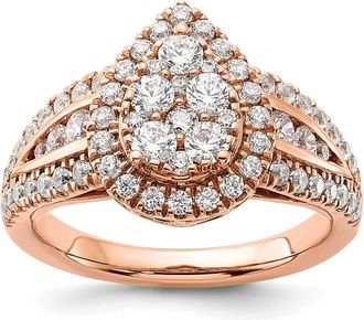 Diamond2Deal 14k Rose Gold Lab Grown Diamond Engagement Ring 1.3Ct Clarity- VS Color- G-H