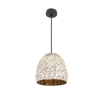 Fabrilamp Tebas Lampada A Sospensione Nero/bianco/oro Deceiling Lamp 1xe27 Regx33x33 Cm