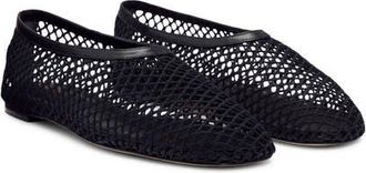 Reformation Britt Mesh Ballet Flat in Black Crochet at Nordstrom, Size 10.5