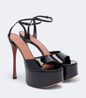 Amina Muaddi Aya patent leather platform sandals