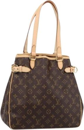 Louis Vuitton Pre-owned Monogram Canvas Tote Bag - Dames - Vintage Shopper - Bruin - ONE Size - Leer - Vintage