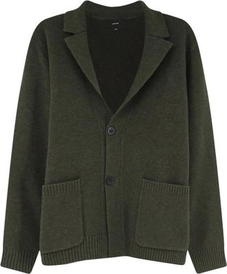 Vince Boxy V-neck Cardigan - Heren - Vesten - Groen - XL - Wol - Truien & Vesten