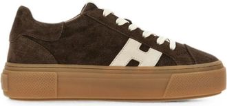 Hogan Brown H705 leather sneakers